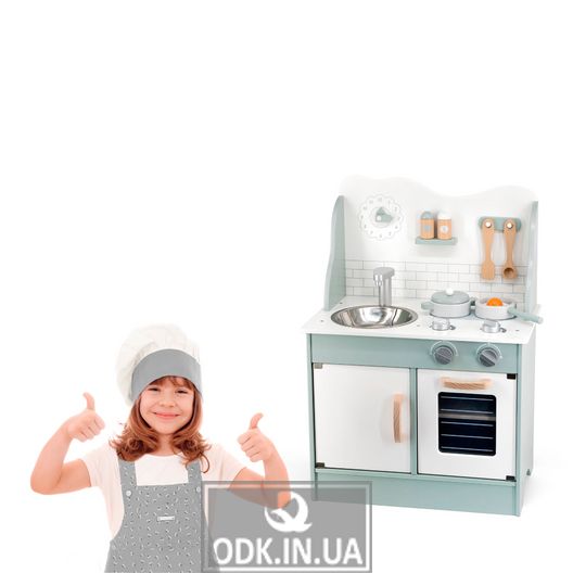 Дитяча кухня з дерева з аксесуарами Viga Toys PolarB зелений (44048)