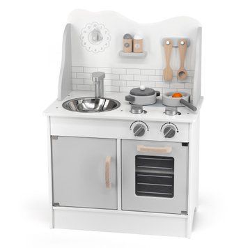 Дитяча кухня з дерева з аксесуарами Viga Toys PolarB сірий (44049)