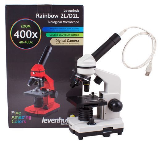 Мікроскоп Levenhuk Rainbow D2L, 0,3 Мпікс, Moonstone\Місячний камінь