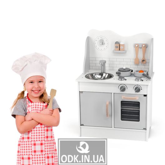 Дитяча кухня з дерева з аксесуарами Viga Toys PolarB сірий (44049)