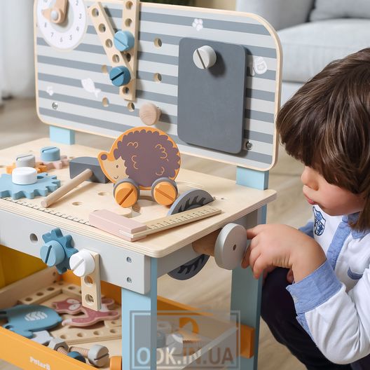 Wooden workbench with Viga Toys PolarB tools (44065)