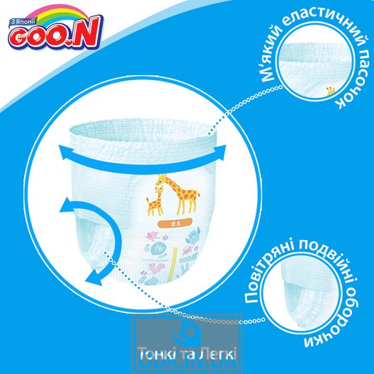GOO.N diaper shorts for children of 6-12 kg (the size M, unisex, 58 pieces)
