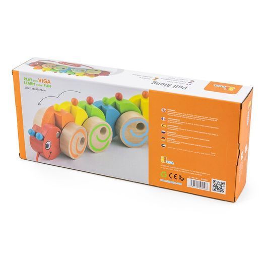 Дерев'яна каталка Viga Toys Гусеничка (59950)