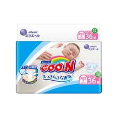 Подгузники Goo.N для младенцев до 5 Кг (SS, На Липучках, Унисекс, 36 Шт)