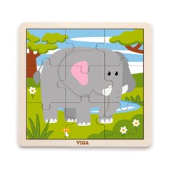 Wooden puzzle Viga Toys Elephant, 9 el. (51441)