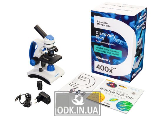 Discovery Pico Gravity microscope with book