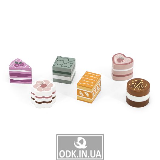 Игрушечные продукты Viga Toys PolarB Деревянные пирожные, 6 шт. (44055)