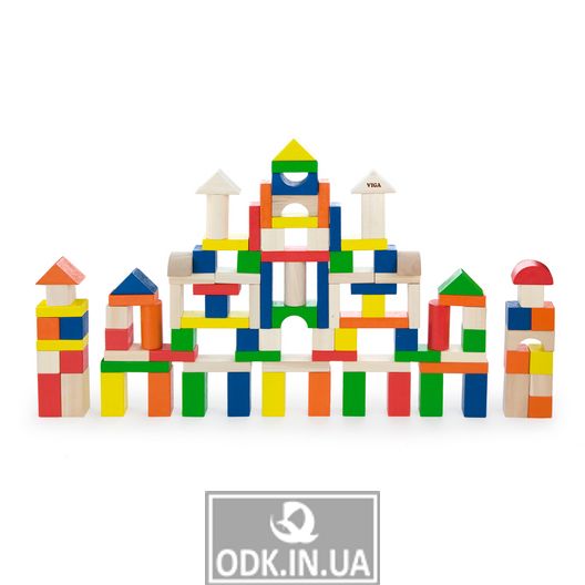 Дерев'яні кубики Viga Toys Велике будівництво, 100 шт., 2,5 см (50334)