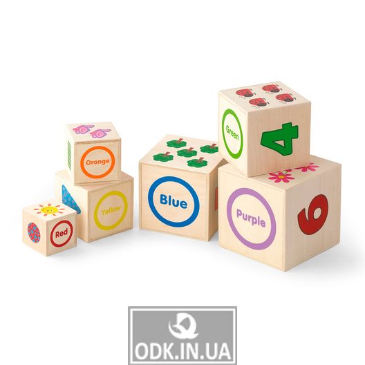 Деревянные кубики-пирамидка Viga Toys с цифрами (50392)