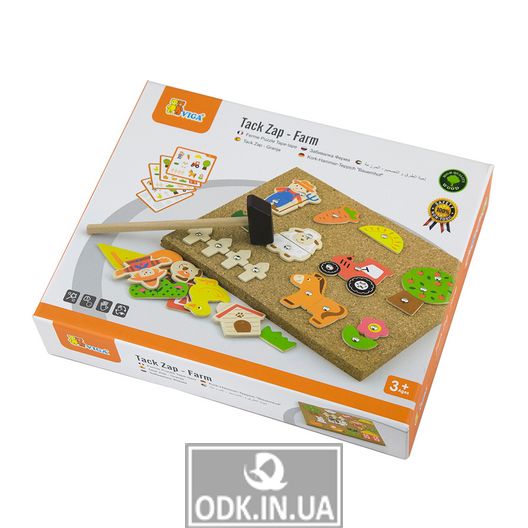 Набор для творчества Viga Toys Деревянная аппликация Ферма (51606)