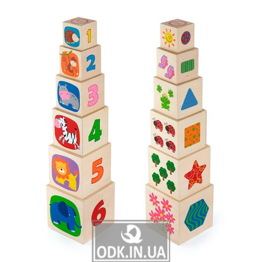 Деревянные кубики-пирамидка Viga Toys с цифрами (50392)