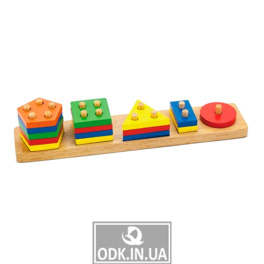 Деревянная логическая пирамидка Viga Toys Геометрические фигуры (58558)