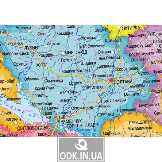 Україна. Ілюстрована карта. 65x45 см. М 1: 2 200 000. Картон, планки (4820114951410)