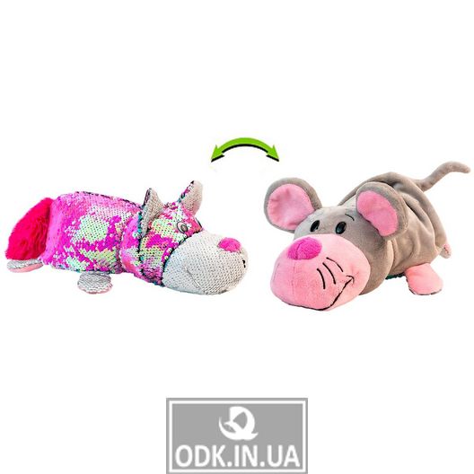 М'Яка Іграшка З Паєтками 2 В 1 - ZooPrяtki - Кіт-Миша (30 Cm)