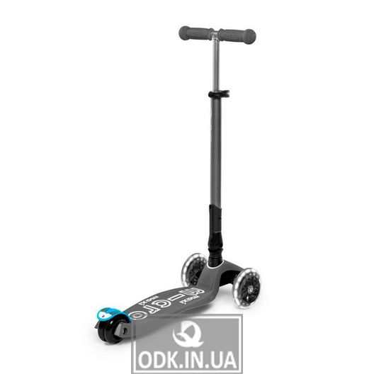 MICRO folding scooter of the Maxi Deluxe LED series "- Volcanic gray"