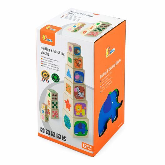 Дерев'яні кубики-пірамідка Viga Toys з цифрами (50392)