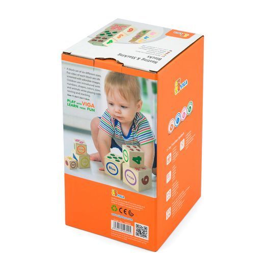 Дерев'яні кубики-пірамідка Viga Toys з цифрами (50392)