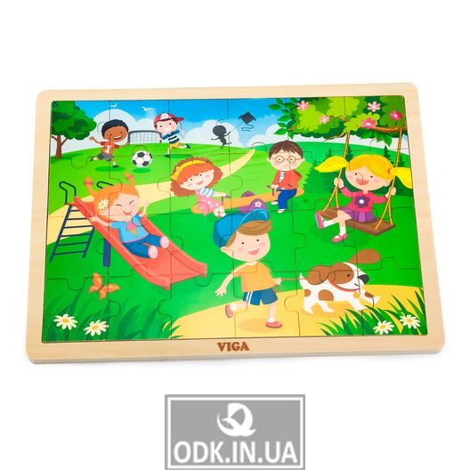 Wooden puzzle Viga Toys Seasons: spring, 24 el. (51269)
