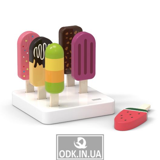 Набор игрушечного мороженого Viga Toys из дерева 6 шт. (44528)