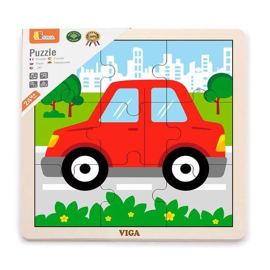 Дерев'яний пазл Viga Toys Машинка, 9 ел. (51444)