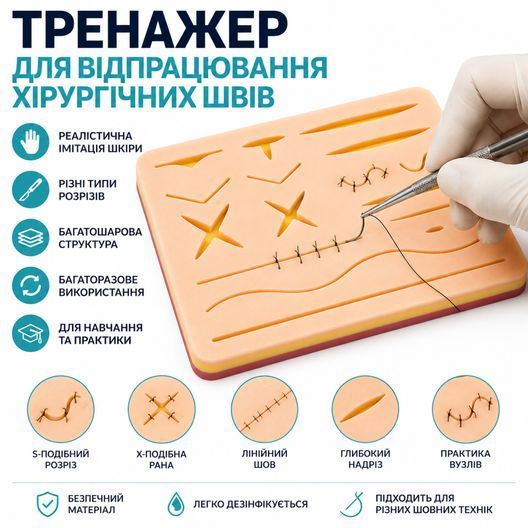 Тренажер навчальної подушечки для накладання швів