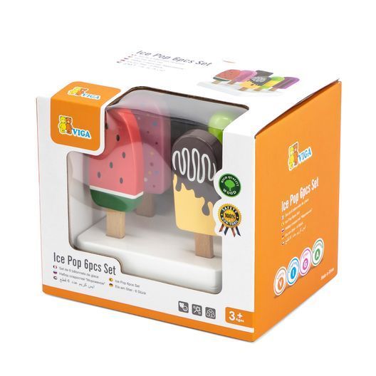 Набір іграшкового морозива Viga Toys з дерева 6 шт. (44528)