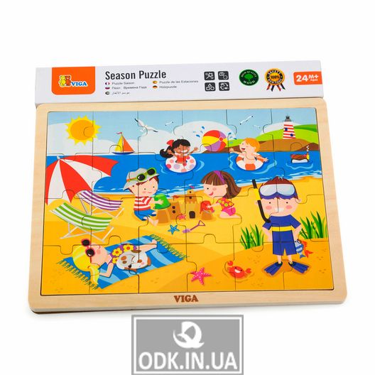 Wooden puzzle Viga Toys Seasons: summer, 24 el. (51270)