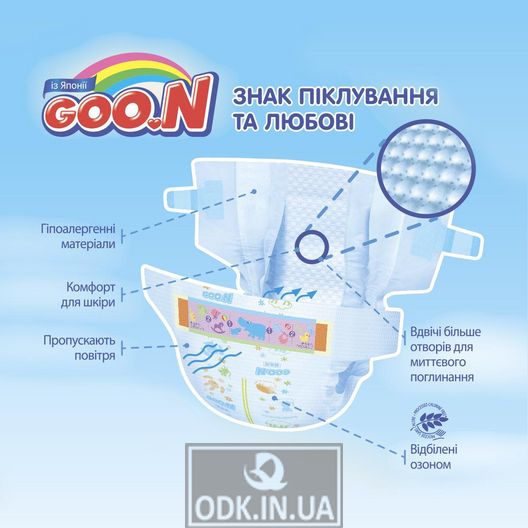 Підгузки Goo.N для немовлят з малою вагою (Sss, 1,8-3,5 Кг)