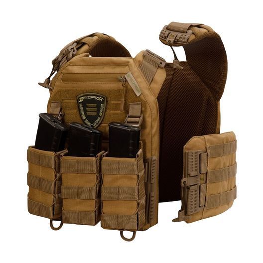 Плитоноска Warmor gen.3 XL+ Чорна зі системою швидкого скидання з підсумками. (Великого розміру)