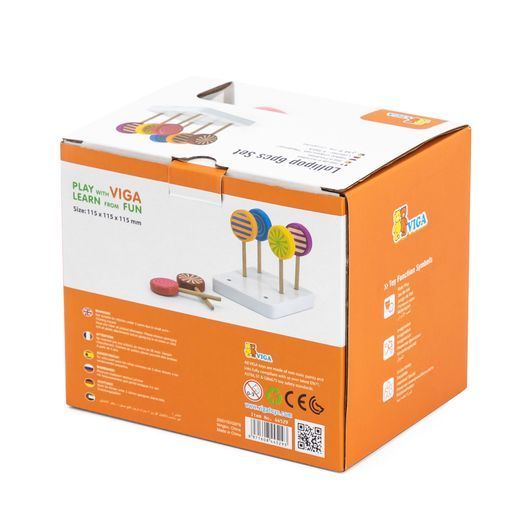 Набір іграшкових льодяників Viga Toys з дерева 6 шт. (44529)