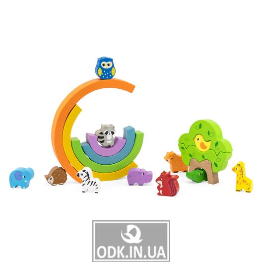 Wooden Balance Game Viga Toys Rainbow (44590)