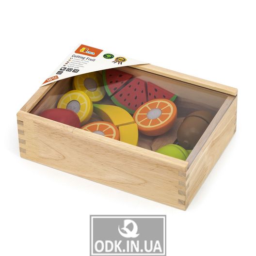 Игрушечные продукты Viga Toys Нарезанные фрукты из дерева (44539)