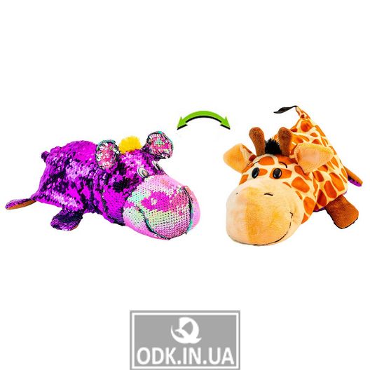 Мягкая Игрушка С Поетками 2 В 1 - ZooPrяtki - Жирафа-Бегемот (30 Cm)