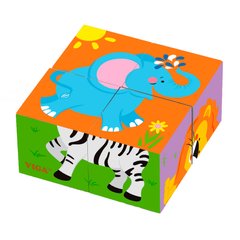 Дерев'яні кубики-пазл Viga Toys Звірята (50836)