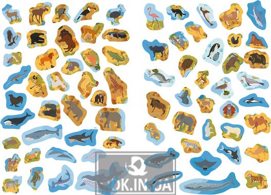 Atlas of animals with reusable stickers