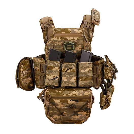 Плитоноска Warmor gen.3 Pro Max XL Піксель ММ14. Система швидкого скидання. 7 підсумок. (Великого розміру)