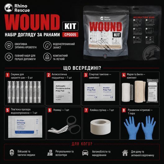 Набір догляду за ранами Rhino Rescue WOUND KIT CP0005