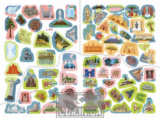 Atlas of the wonders of the world with reusable stickers