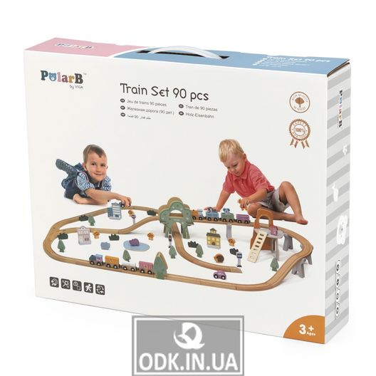 Дерев'яна залізниця Viga Toys PolarB 90 ел. (44067)