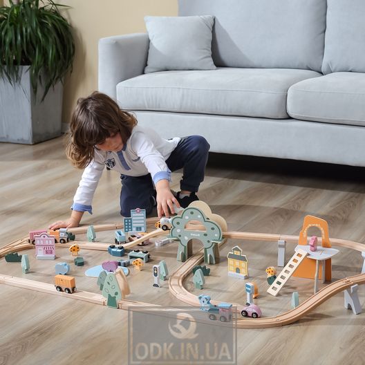 Дерев'яна залізниця Viga Toys PolarB 90 ел. (44067)
