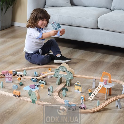Wooden railway Viga Toys PolarB 90 el. (44067)