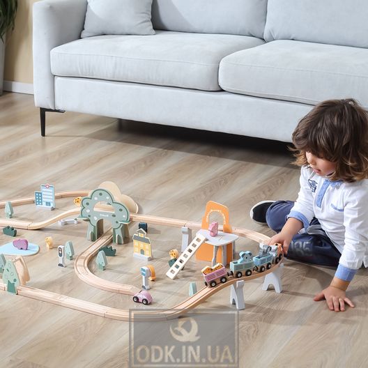 Wooden railway Viga Toys PolarB 90 el. (44067)