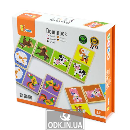 Wooden Dominoes Viga Toys Farm Animals (51306)