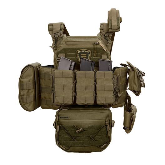 Плитоноска Warmor gen.3 Pro Max XL Олива. Система швидкого скидання. 7 підсумок. (Великого розміру)