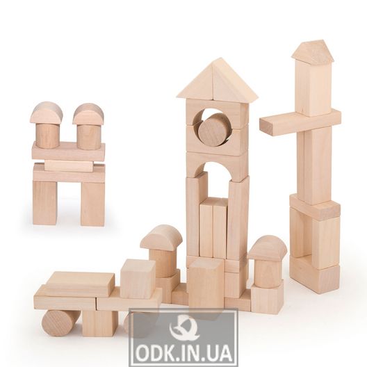 Wooden cubes Viga Toys unpainted, 100 amount, 3 cm (51623)