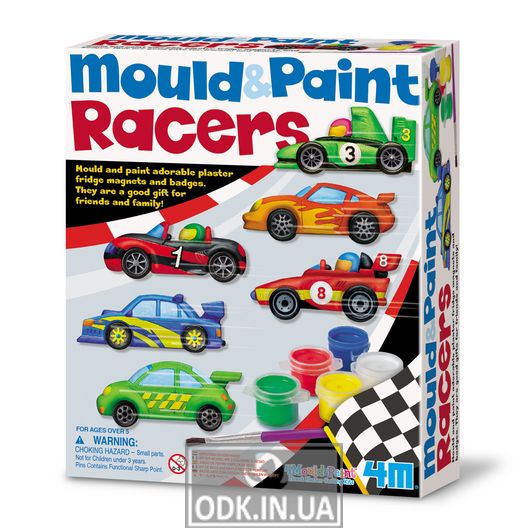 Set for creation of magnets from plaster 4M Racing cars (00-03544)