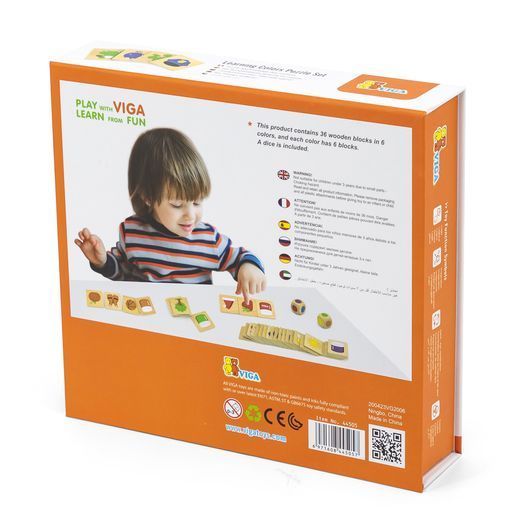 Дерев'яний пазл-гра Viga Toys Вивчаємо кольори (44505)