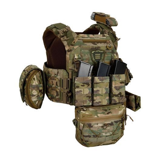 Плитоноска Warmor gen.3 Pro Max XL Мультикам. Система швидкого скидання. 7 підсумок. (Великого розміру)