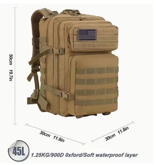 Рюкзак військовий штурмовий тактичний Molle 45L Койот