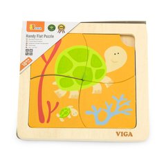 Wooden mini-puzzle Viga Toys Turtles, 4 el. (50143)